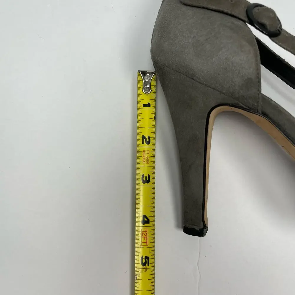 EUC - Delman Suede Peep Toe Heels